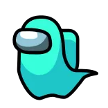 👻 among us, spiel, charakter, geist, cyan, impostor, crewmate telegram sticker