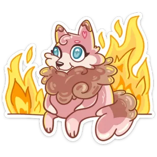🔥 perro, animal, fuego, lindo, kawaii, llamas telegram sticker