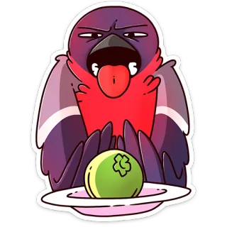 🙈 oiseau, en colère, dessin animé, autocollant, animal, illustration telegram sticker