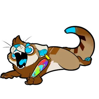 😄 cartoon, animal, cat, paint, cute, playful telegram sticker