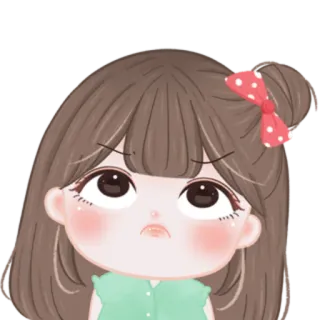 🎀 cartoon, girl, angry, upset, cute, illustration, sticker telegram sticker