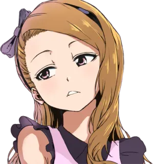 😒 anime girl, cartoon character, illustration, female, portrait telegram sticker