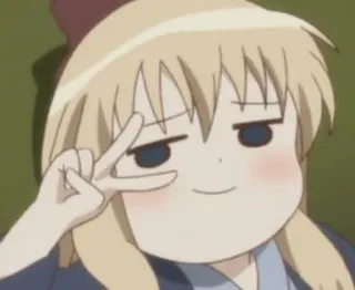 🌚 Anime, Postać, Znak pokoju, Kreskówka, Ilustracja telegram sticker