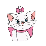 🤔 Marie The Aristocats gato, disney, desenho animado, gatinho, fofo, animal telegram sticker