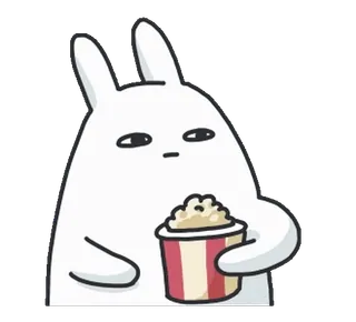 🍿 lapin, lapinou, popcorn, nourriture, mignon, dessin animé, animal telegram sticker