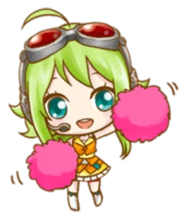 📣 Anime, Chibi, Chica, Animadora, Gafas whatsapp sticker