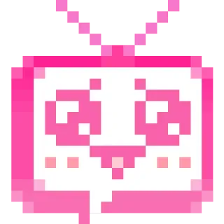 😃 pixel art, pink, cartoon, character, cute, speech bubble, kawaii telegram sticker