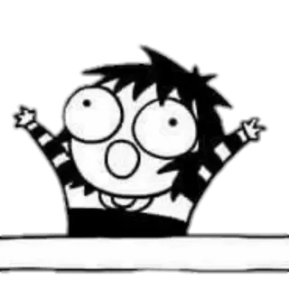 😁 scioccato, cartone animato, sorpreso, anime, reazione, emozione, personaggio telegram sticker