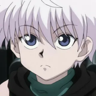 🌑 Killua Zoldyck Hunter x Hunter 애니메이션, 소년, 흰머리, 진지함, 어린이 telegram sticker