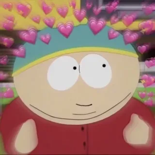 ❤️ Eric Cartman South Park Eric Cartman, South Park, amore, cuori, animato, cartoni animati telegram sticker
