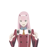 ๐ Zero Two Darling in the Franxx anime, zero two, darling in the franxx, cute, pink hair telegram sticker