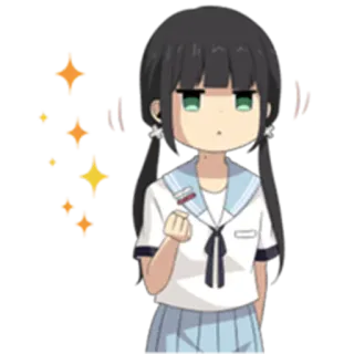 ✨ Anime Mädchen, Schuluniform, Schmollen, Süß, Chibi telegram sticker