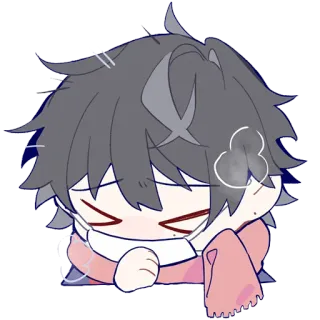 😷 angry, anime, sick, chibi, cartoon telegram sticker