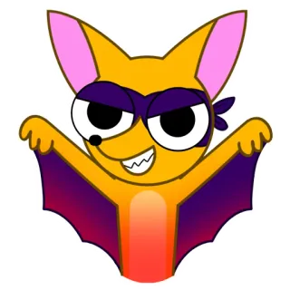😈 Cartone animato, Animale, Pipistrello, Personaggio, Carino, Adesivo telegram sticker