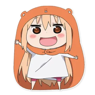 🤗 Umaru Doma Himouto! Umaru-chan umaru, umaru-chan, anime, manga, kawaii, cute, chibi, hoodie telegram sticker