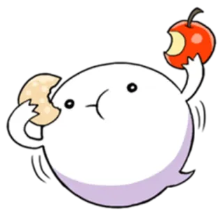 😋 cartoon, spook, appel, koekje, schattig telegram sticker