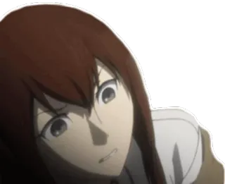 😨 Kurisu Makise Steins;Gate アニメ, 女の子, 赤髪, 真剣, Steins;Gate, 牧瀬紅莉栖 telegram sticker