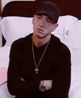 🚀 Eminem rapper, celebrity, music, portrait, serious telegram sticker