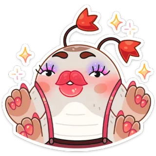 💋 sticker, character, cute, makeup, sparkles, cartoon telegram sticker