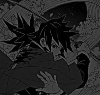 🕳 Anime, Spada, Combattimento, Sangue, Bianco e nero, Manga telegram sticker