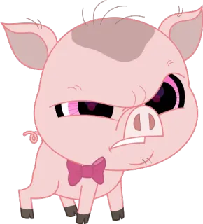 😤 schwein, cartoon, niedlich, tier, rosa, fliege, lustig, wütend telegram sticker