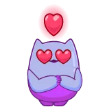 😍 gufo, cuore, amore, carino, animale telegram sticker