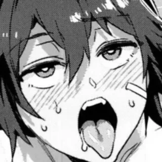 🗿 anime, manga, expression, face, sweat telegram sticker