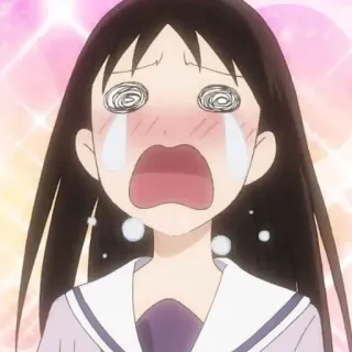 🌈 anime, crying, upset, cartoon, girl, emotion, sad telegram sticker