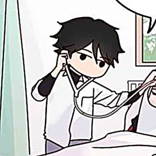 🐈‍⬛️ dokter, verpleegkundige, medisch, stethoscoop, ziekenhuis, gezondheid, cartoon telegram sticker