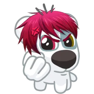 👊 cartoon, anger, aggression, fist, red hair, angry whatsapp sticker