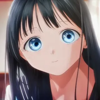 🍥 anime, garota, mangá, retrato, olhos telegram sticker