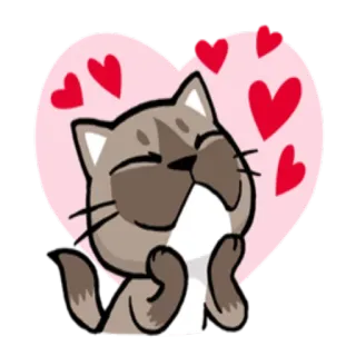 ❤ cat, heart, love, cute, sticker, animal telegram sticker
