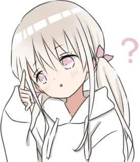 ❔ anime, girl, thinking, question, kawaii, cute telegram sticker