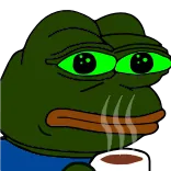 ☕️ Pepe the Frog pepe, grenouille, mème, boire, café, thé, détente whatsapp sticker
