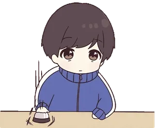 😒 Anime, Hoạt hình, Nhân vật, Dễ thương, Bé trai, Chuông reo, Cảnh báo whatsapp sticker