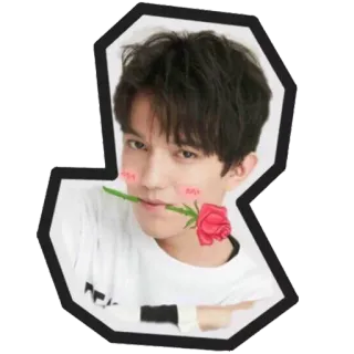 🌹 hombre, rosa, flor, persona, retrato, pegatina telegram sticker