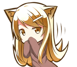 😏 Anime, Catgirl, Kawaii, Manga, Chibi, Süß telegram sticker