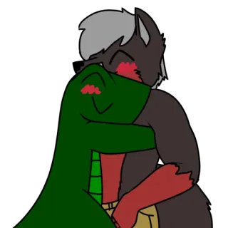 🤗 Объятия, Нежность, Дружба, Любовь, Мультфильм, Фурри telegram sticker