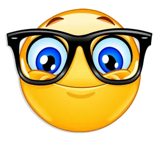 🤓 Emoji, Nerd, Óculos, Inteligente, Amarelo telegram sticker