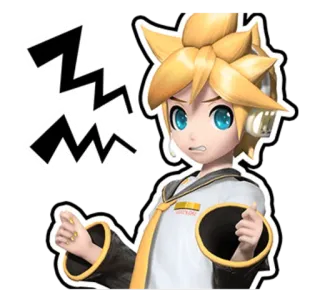 ✊ Kagamine Len Anime, Vocaloid, Charakter, Kagamine Len, Virtuelles Idol telegram sticker