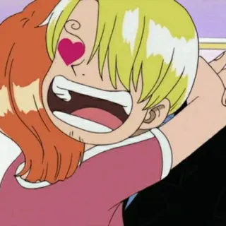 🎷 Sanji One Piece Anime, Herz, Liebe, Romantisch, Blond whatsapp sticker