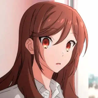 🍥 anime, garota, retrato, desenho animado, cabelo castanho telegram sticker