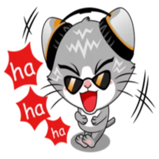 😆 ha
ha
ha gato, dibujo animado, riendo, divertido, emoji, pegatina whatsapp sticker