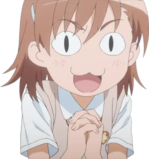 😻 Mikoto Misaka A Certain Scientific Railgun อนิเมะ, ตัวละคร, สีหน้า, น่ารัก telegram sticker