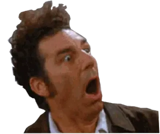😎 Kramer Seinfeld Kramer, Seinfeld, impactado, gracioso, reacción, sorpresa whatsapp sticker