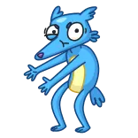 😡 การ์ตูน, สัตว์, สีฟ้า, หมาป่า, ตลก, ตัวละคร telegram sticker