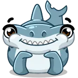 😊 Tiburón, Dibujos animados, Lindo, Animal, Criatura marina, Tiburón martillo telegram sticker