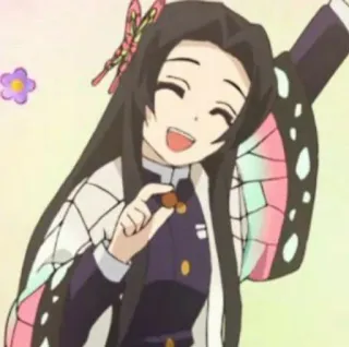 🦋 Kanae Kocho Demon Slayer Anime, Demon Slayer, Kanae Kocho, Lächeln, Fröhlich telegram sticker