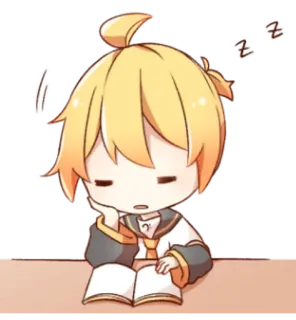 💭 ZZ Anime, Chibi, Mengantuk, Lucu, Lelah, Membaca telegram sticker