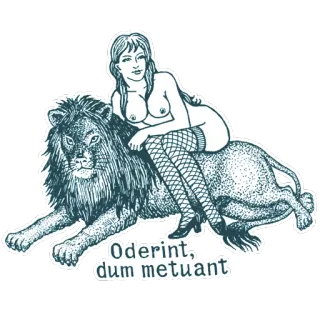 😃 Oderint, dum metuant лев, женщина, классика, произведение искусства telegram sticker